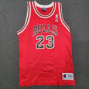 Champion Chicago Bulls Michael Jordan Men XL18-20 Red Jersey #23 Vintage NBA